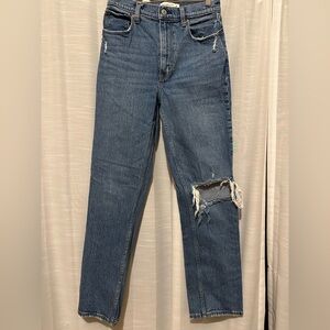 Abercrombie & Fitch Blue Distressed 90’s Straight Leg Jeans
